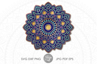 Layered mandala svg, multi layer mandala, cricut papercraft, 3d layere