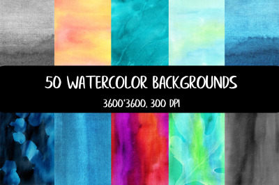 Watercolor Backgrounds. Hand-drawn Textures.