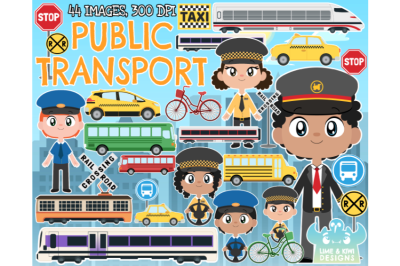 Public Transport Clipart - Lime and Kiwi Designs