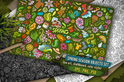 Spring Season Objects &amp; Symbols Set