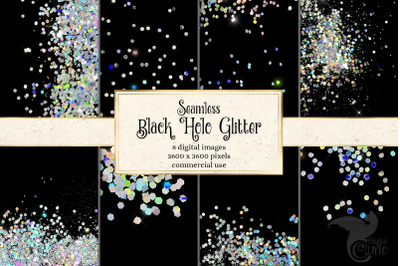 Black Holo Glitter Digital Paper