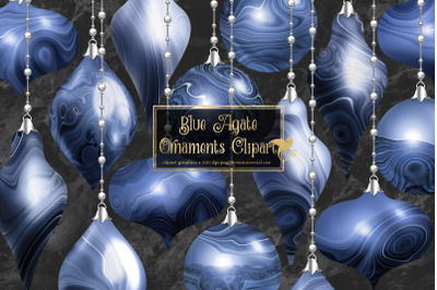 Blue Agate Ornaments Clipart