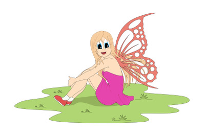 pretty fairy cartoon&2C; simple vector illustration