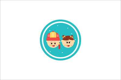 chinese new year girl and boy icon fill-01