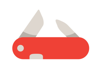 Camping Folding Knife Flat Icon