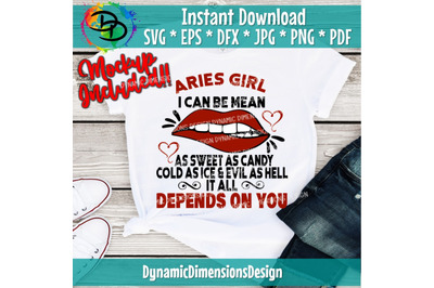 Aries girl svg, March birthday svg, Sweet As Candy, Cold as ice, Evil