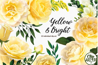 Yellow Floral Set Watercolor 22 PNG, images for wedding, bridal shower