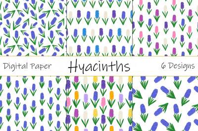 Hyacinths pattern. Hyacinths flower pattern. Hyacinths SVG