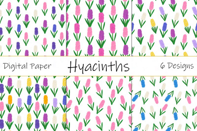 Hyacinths pattern. Hyacinths flower pattern. Hyacinths SVG Graphics P