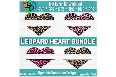 Leopard Print Heart SVG, Valentine&#039;s Day Cut File, Cute Girl Love Desi