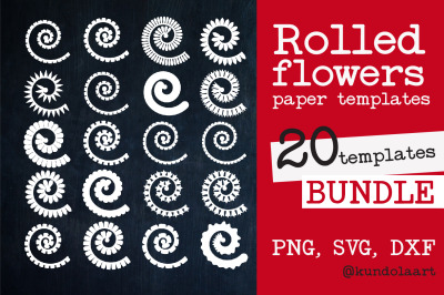Rolled Flower paper template SVG. Rolled Flower SVG. Paper Cut Flower