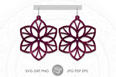 Mandala earrings, SVG, floral earrings