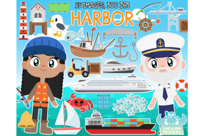 Harbor&2F;Harbour Clipart - Lime and Kiwi Designs