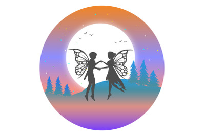 fairy fall in love silhouette