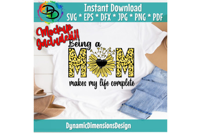 Makes Life Complete, Mom svg, Sunflower svg, Blessed, Mothers day, PNG