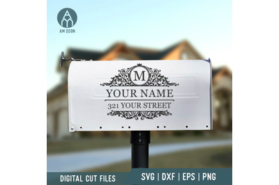 Mailbox Monogram Frame svg, Mailbox Decal svg cut file, MLBX01