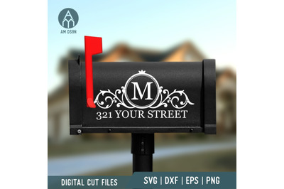 Mailbox Monogram Frame svg, Mailbox Decal svg cut file, MLBX02