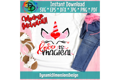 Love is Magical Unicorn SVG&2C; Valentine Unicorn SVG&2C; Unicorn SVG&2C; Digit