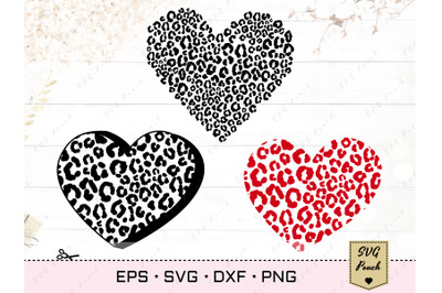 Leopard heart cut file SVG set