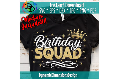 Birthday Squad svg, Squad, Birthday Girl svg, Birthday svg, Happy Birt