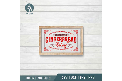Mrs Claus Gingerbread Bakery svg, Christmas svg cut file