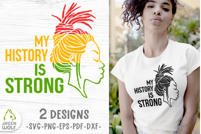 Black history month svg My history is strong Black woman svg cut file