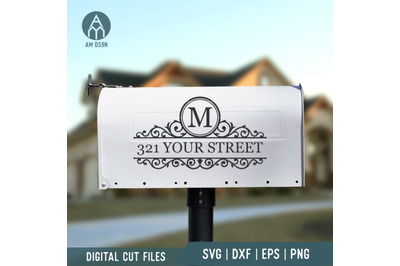 Mailbox Monogram Frame svg, Mailbox Decal svg cut file, MLBX09