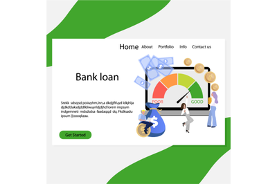 Bank loan landing page, credit department website template