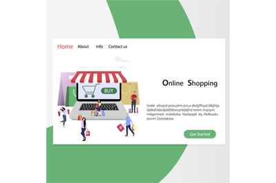 Online shopping page, web retail and store