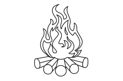 Camping Bonfire Outline Icon