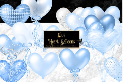 Blue Heart Balloons Clipart