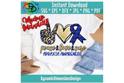 Peace Love Cure Apraxia svg, Awareness Ribbon svg, apraxia Ribbon, apr