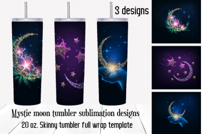 Mystic Moon tumbler sublimation designs.