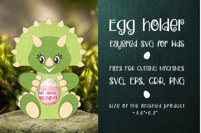 Triceratops - Chocolate Egg Holder SVG