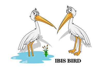 cute ibis bird animal cartoon