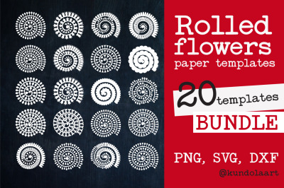 Rolled Flower paper template SVG. Rolled Flower SVG. Paper Cut Flower