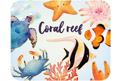 20 Coral reef clipart printable stickers set