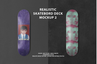 Realistic Skateboard Deck Mockup 2