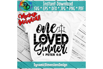 You are so Loved, Sinner, 1 Peter, John 3:16, Christian Svg, Cross, Je