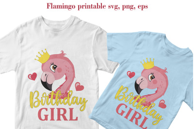 Girl birthday svg. Flamingo sublimation svg shirt print