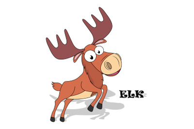 cute elk animal cartoon, simple vector illustration