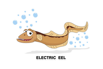 cute electric eel animal cartoon