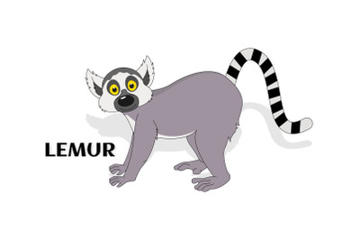 cute lemur animal cartoon