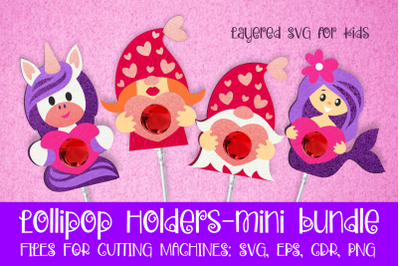 Lollipop Holders mini Bundle - Valentines templates SVG