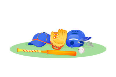 Baseball gear flat concept vector illustration