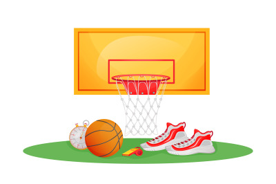 Basketball game flat concept vector illustration