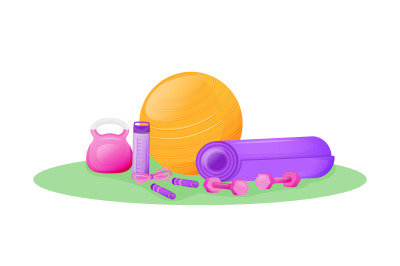 Aerobics gear flat concept vector illustration