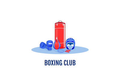 Boxing club flat concept vector illustration