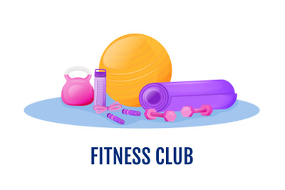 Fitness club flat concept vector illustration