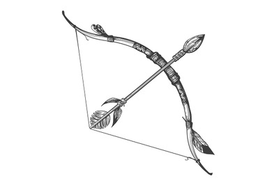 Hand Drawn Bow and Arrow  Illustration